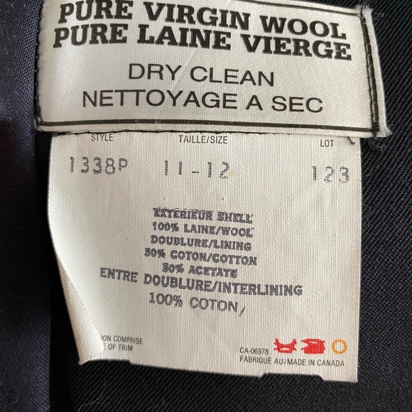 SOLD - Me-Jay vintage pure virgin wool + cotton fur navy blue/black coat - Picture 8 of 10